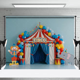 Aperturee - Aperturee Sweet Circus Balloons Birthday Cake Smash Backdrop
